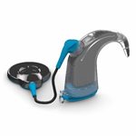 Accessoire permettant une protection en présence d'eau ou d'humidité pour le processeur Nucleus 8. Source: Image utilisée avec l'autorisation de Cochlear. Étui de sécurité recouvrant un processeur Nucleus 8