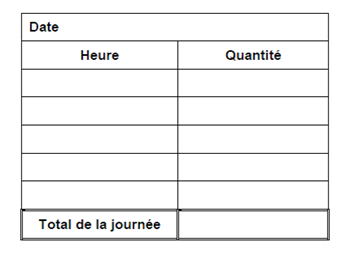 Inscription des résultats de la vidange du drain