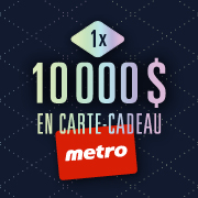Image représentant 10 000 $ en épicerie Metro.