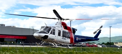 Source : service des communications. Photo de l'hélicoptère utilisé pour le transport médical.