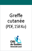 Page couverture du guide d'enseignement Greffe cutanée.