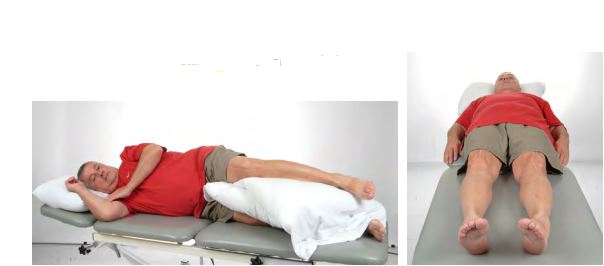 Position couchée sur le côté et sur le dos.