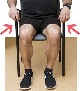 Démonstration de l'exercice 2, on voit des flèches qui pointe vers les fesses pour mettre en évidence qu'on doit bien les serrer.