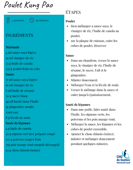 Recette du poulet Kung Pao.