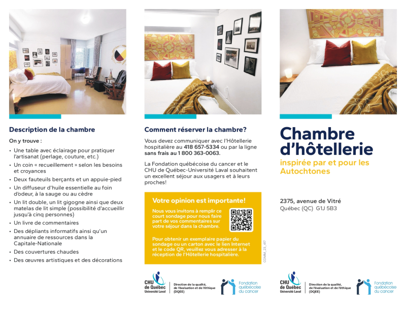 Dépliant explicatif chambre autochtone