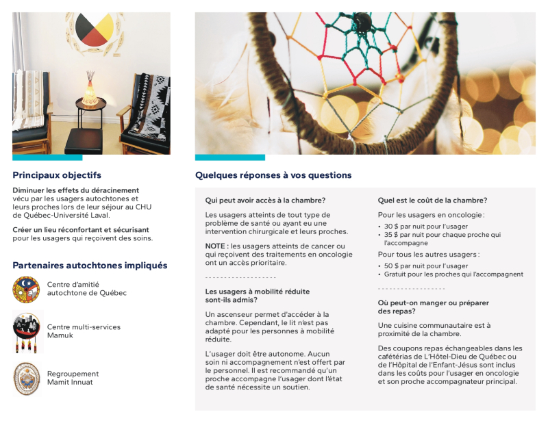 Suite dépliant chambre autochtone